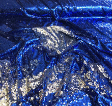 Reversible Sequence fabric 54&quot; wide    Beautiful royal blue with silver on the back side  fabric sold by the yard