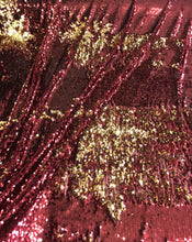 Reversible sequins fabric 54&quot; wide    Beautiful red gold sequins   Fabric sold by the yard