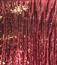 Reversible sequins fabric 54&quot; wide    Beautiful red gold sequins   Fabric sold by the yard