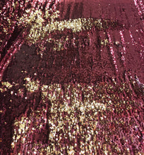 Reversible sequins fabric 54&quot; wide    Beautiful red gold sequins   Fabric sold by the yard