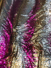 Mutli color sequins 54&quot; wide    Beautiful fusia gold silver colors combo fabric sold by the yard