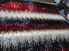Multi color sequins 54&quot; wide    Beautiful black red cream color combo fabric sold by the yard