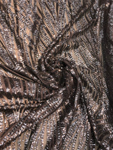 Beautiful sequins design 50&quot; wide    Charcoal grey sequins on grey mesh   Fabric sold by the yard