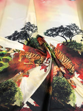 Satin charmeuse digital print 54&quot; wide   Beautiful animal print     Fabric sold by the yard