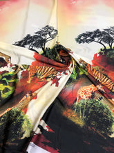 Digital printed satin charmeuse 54&quot; wide   Beautiful animal print     Fabric sold by the yard