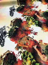 Digital printed satin charmeuse 54&quot; wide   Beautiful animal print     Fabric sold by the yard