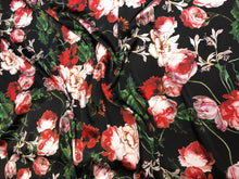 100% silk satin charmeuse digital print 54&quot; wide    Beautiful floral print  silky soft fabric sold by the fabric