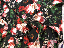 100% silk satin charmeuse digital print 54&quot; wide    Beautiful floral print  silky soft fabric sold by the fabric