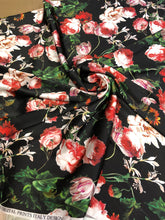 100% silk satin charmeuse digital print 54&quot; wide    Beautiful floral print  silky soft fabric sold by the fabric