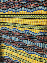100% silk satin charmeuse digital print 54&quot; wide     Beautiful blue yellow combination  soft silky fabric sold by the yard