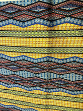 100% silk satin charmeuse digital print 54&quot; wide     Beautiful blue yellow combination  soft silky fabric sold by the yard