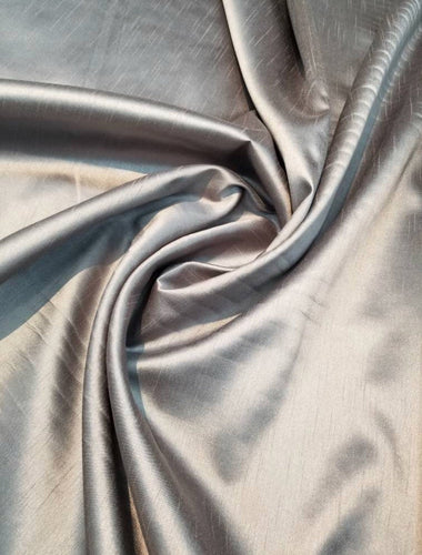 Poly shantung 108" wide    Beautiful silver grey color   Fabric sold by the yard