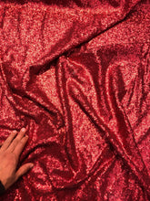 Solid sequins on mesh 52&quot; wide   Top of the line sequins Beautiful red color sequin fabric sold by the yard