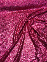 Solid sequins on mesh 52&quot; wide    Top of the line sequins beautiful fusia color sequin fabric sold by the yard
