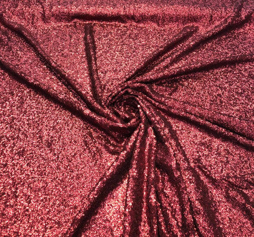 Solid sequins on mesh fabric 52" wide   Top of the line sequins beautiful wine color sequins fabric sold by the yard
