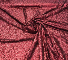 Solid sequins on mesh fabric 52&quot; wide   Top of the line sequins beautiful wine color sequins fabric sold by the yard