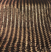Chevron pattern sequins on stretch mesh fabric 52&quot; wide   Beautiful bronze color sequins fabric on sold by the yard
