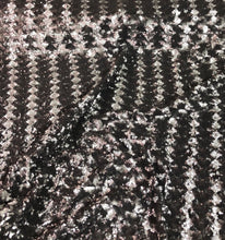 Chevron pattern sequins on stretch mesh fabric 52&quot; wide   Beautiful grey sequins fabric sold by the yard