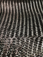 Chevron pattern sequins on stretch mesh fabric 52&quot; wide   Beautiful grey sequins fabric sold by the yard