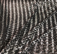 Chevron pattern sequins on stretch mesh fabric 52&quot; wide   Beautiful grey sequins fabric sold by the yard