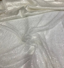 Ivory sequins on swirl mesh fabric 52&quot; wide    Fabric sold by the yard