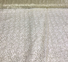 Gold sequins on swirl mesh fabric 52&quot; wide   See through sequins mesh fabric sold by the yard