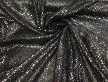 Allover Black sequins on swirl mesh fabric 52&quot; wide    Sequins fabric sold by the yard