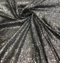 Allover Black sequins on swirl mesh fabric 52&quot; wide    Sequins fabric sold by the yard