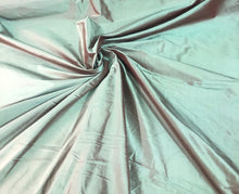 Silk shantung 54&quot; wide    Beautiful green with red shade color silk shantung fabric sold by the yard