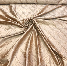 Silk shantung pintuck 52&quot; wide    Beautiful champagne color silk shantung pintuck fabric sold by the yard
