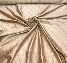 Silk shantung pintuck 52&quot; wide    Beautiful champagne color silk shantung pintuck fabric sold by the yard