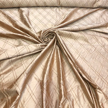 Silk shantung pintuck 52&quot; wide    Beautiful champagne color silk shantung pintuck fabric sold by the yard