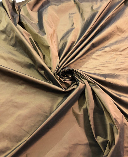 Bronze Silk taffeta fabric 54" wide   Beautiful iridescent bronze silk taffeta fabric sold by the yard
