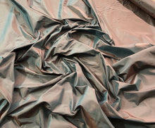 Silk taffeta 54&quot; wide    Beautiful dark steel gray with burnt orange iridescent color silk taffera fabric sold by the yard