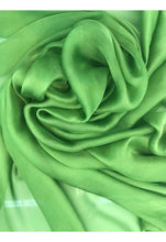 French Silk chiffon 54&quot; wide    Beautiful parrot green silk chiffon fabric sold by the yard