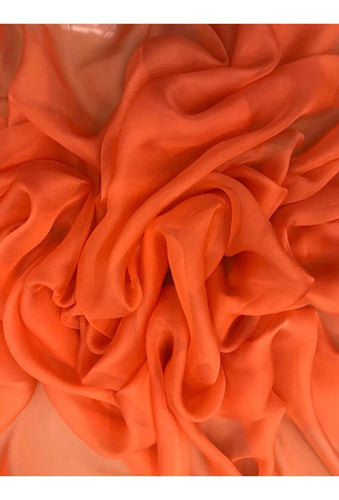 French silk chiffon 52" wide   Beautiful orange color silk chiffon fabroc sold by the yard