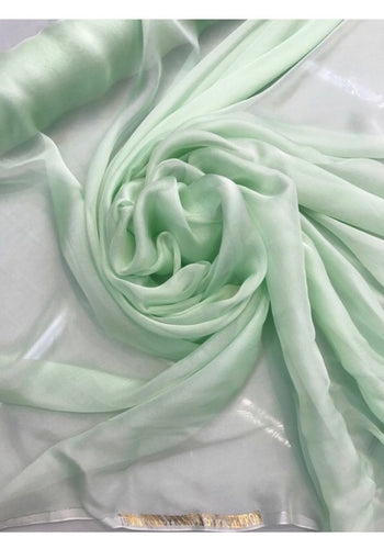 French silk chiffon 54" wide   Beautiful mint green color silk chiffon fabric sold by the yard