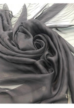 Silk chiffon 54&quot; wide     Charcoal gray french silk chiffon fabric sold by the yard