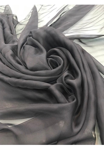 Silk chiffon 54" wide     Charcoal gray french silk chiffon fabric sold by the yard