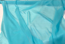 Silk chiffon 54&quot; wide    Beautiful aqua blue color silk french chiffon fabric sold by the yard