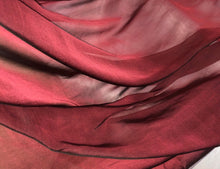 Silk chiffon 54&quot; wide    Iridescent burgandy black color french silk chiffon fabric sold by the yard