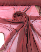 Silk chiffon 54&quot; wide    Iridescent burgandy black color french silk chiffon fabric sold by the yard