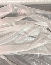 Silk chiffon 54&quot; wide    White chiffon with matalic silver fabric sold by the yard
