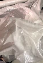 Silk chiffon 54&quot; wide    White chiffon with matalic silver fabric sold by the yard