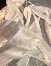 Silk chiffon 54&quot; wide     Ivory gold matalic french silk chiffon fabric sold by the yard