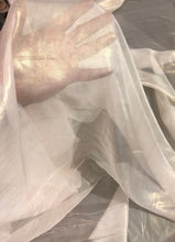 Silk chiffon 54&quot; wide     Ivory gold matalic french silk chiffon fabric sold by the yard