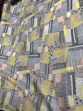 Satin charmeuse 54" wide    Beautiful geometrical design in pastel colors satin charmouse fabric sold by the yard