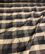 Silk shantung plaid 54&quot; wide    Beautiful black gold tan color silk shantung fabric sold by the yard