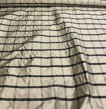 Silk shantung plaid 54&quot; wide    Beautiful save green black color silk shantung fabric sold by the yard