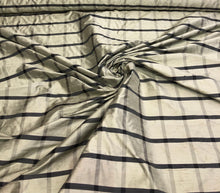 Silk shantung plaid 54&quot; wide    Beautiful save green black color silk shantung fabric sold by the yard